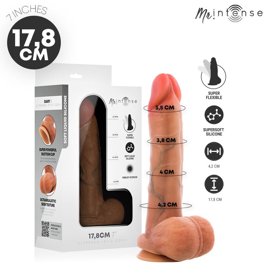 Ilhaerotica - MR INTENSE - PÊNIS DE SILICONE ULTRARREALISTA DE GARY COM TESTÍCULOS