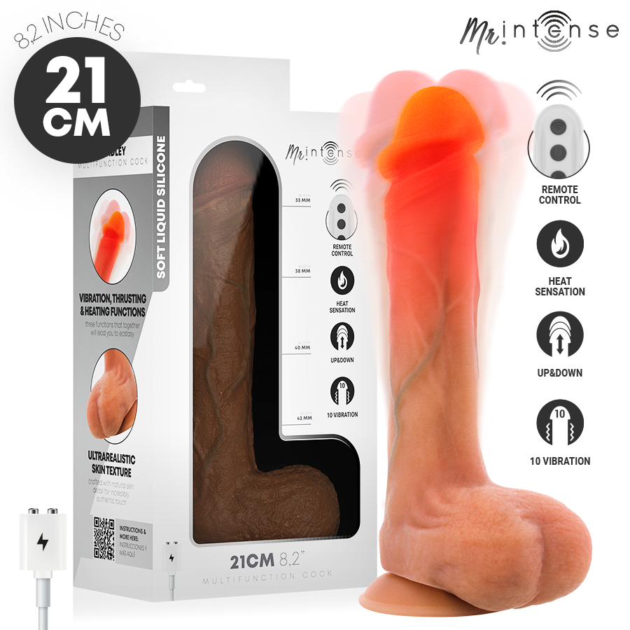Ilhaerotica - MR INTENSE - BRADLEY VIBRADOR DE SILICONE COM EFEITO DE AQUECIMENTO E CONTROLE REMOTO 21 CM - Ø - 4