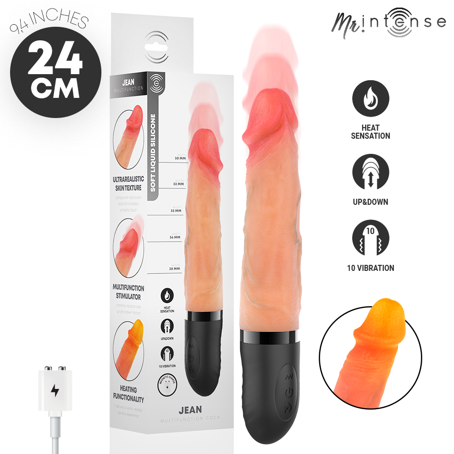 Ilhaerotica - MR INTENSE - VIBRADOR JEAN UP&DOWN DE SILICONE COM EFEITO DE CALOR 24 CM -Ø- 3