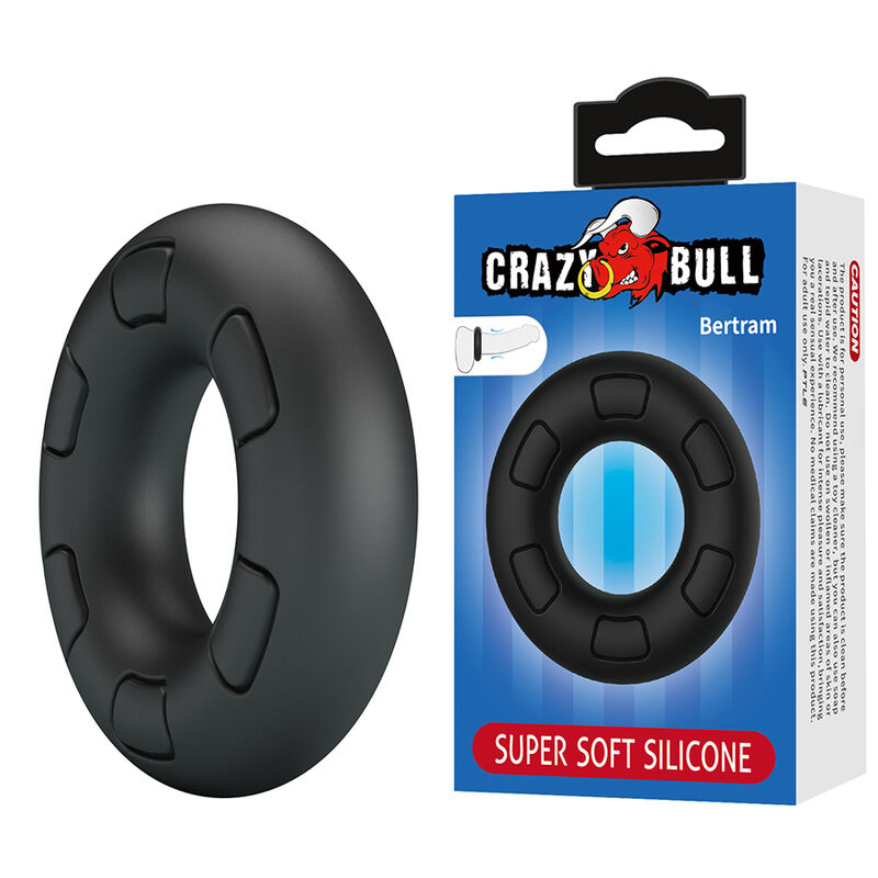Ilhaerotica - CRAZY BULL - ANEL PENIANO DE SILICONE SUPER MACIO BERTRAM PRETO