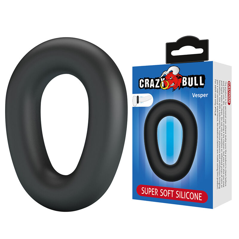Ilhaerotica - CRAZY BULL - ANEL PENIANO DE SILICONE SUPER MACIO VESPER PRETO