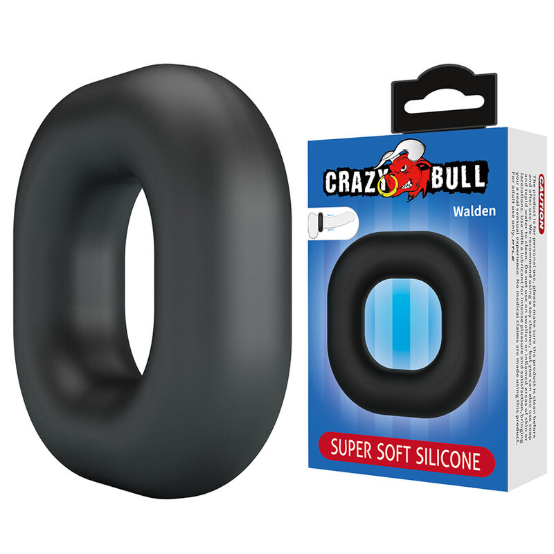 Ilhaerotica - CRAZY BULL - ANEL PENIANO DE SILICONE SUPER MACIO WALDEN PRETO
