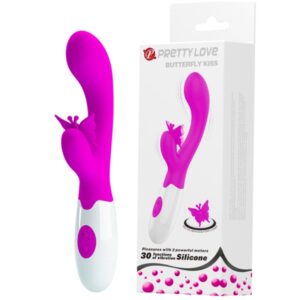 PRETTY LOVE – BUTTERFLY KISS VIBRADOR COELHO COM 30 FUNÇÕES ROXO