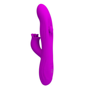 PRETTY LOVE – VIBRADOR OSCILATIVO YALANDA RABBIT COM DISPLAY DE LED ROXO