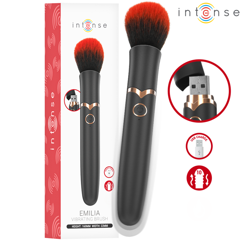 Ilhaerotica - INTENSE - EMILIA ESCOVA VIBRATÓRIA 10 VIBRAÇÕES 16 CM