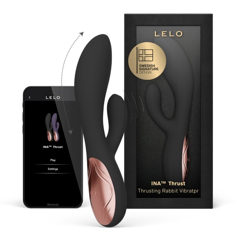 Ilhaerotica - LELO - INA THRUST RABBIT VIBRADOR DE EMPURRAÇÃO PRETO