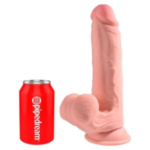 KING COCK PLUS – DILDO REALISTA DE TRIPLA DENSIDADE COM TESTÍCULOS MÓVEIS 23 CM COR DE CARNE