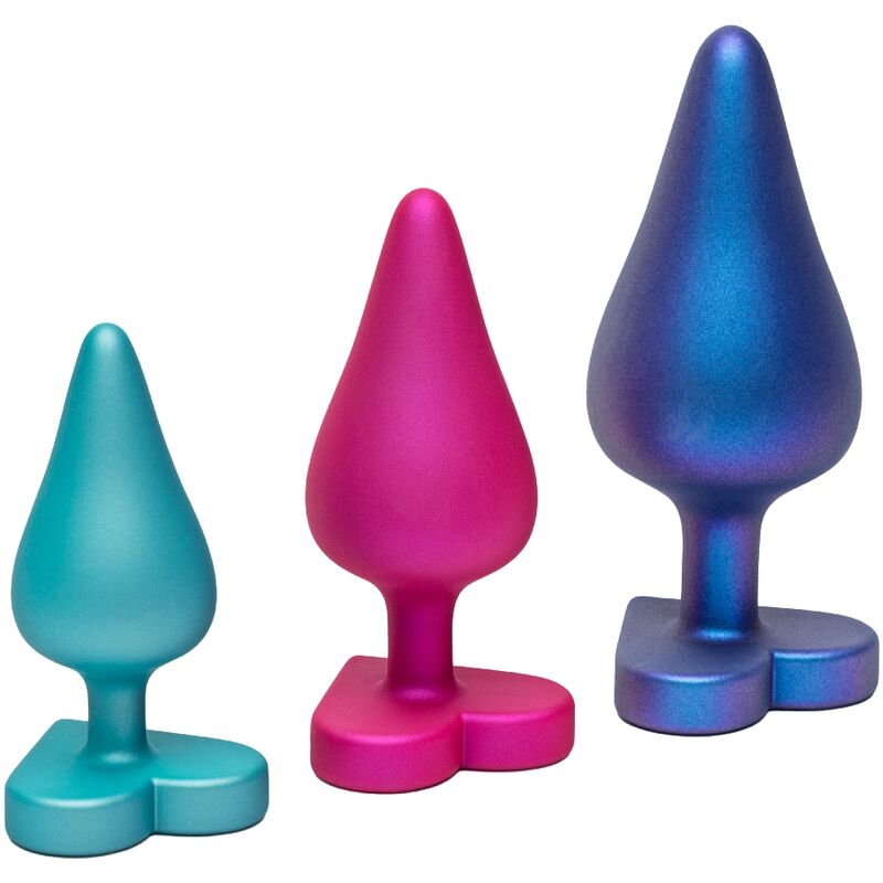 Ilhaerotica - ROMP - KIT DE TREINAMENTO ANAL LUSTER P/M/G COM BASE EM FORMATO DE CORAÇÃO