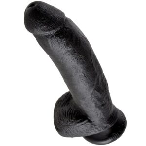 KING COCK – DILDO PRETO COM BOLAS 22.9 CM