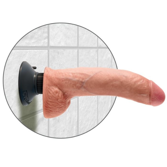 KING COCK - DILDO VIBRADOR COM TESTÍCULOS 23 CM NATURAL - Image 3