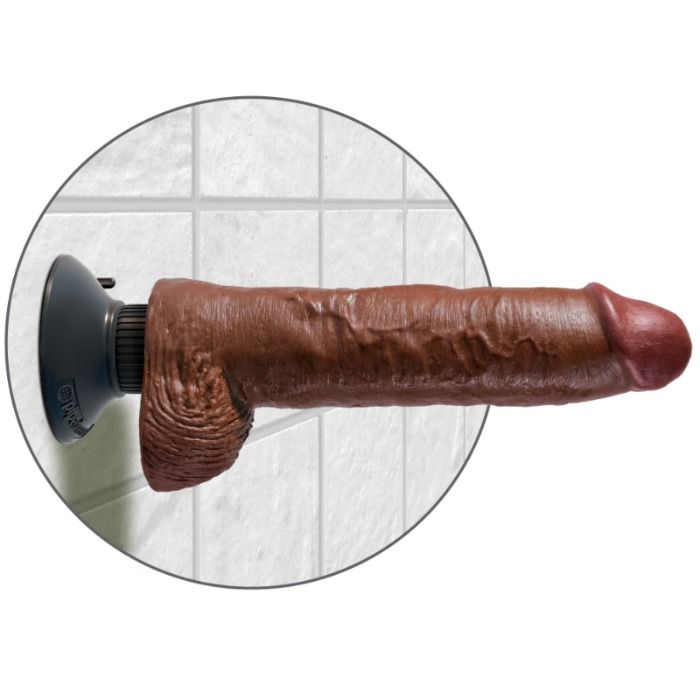 Ilhaerotica - KING COCK - DILDO VIBRADOR COM TESTÍCULOS 25.5 CM COR MARROM