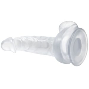 BAILE – DILDO REALÍSTICO COM VENTOSA E TESTÍCULOS 16.7 CM TRANSPARENTE