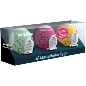 SATISFYER – 3 OVOS MASTURBADORES RIFFLE, BUBBLE & FIERCE