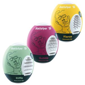 SATISFYER – 3 OVOS MASTURBADORES RIFFLE, BUBBLE & FIERCE