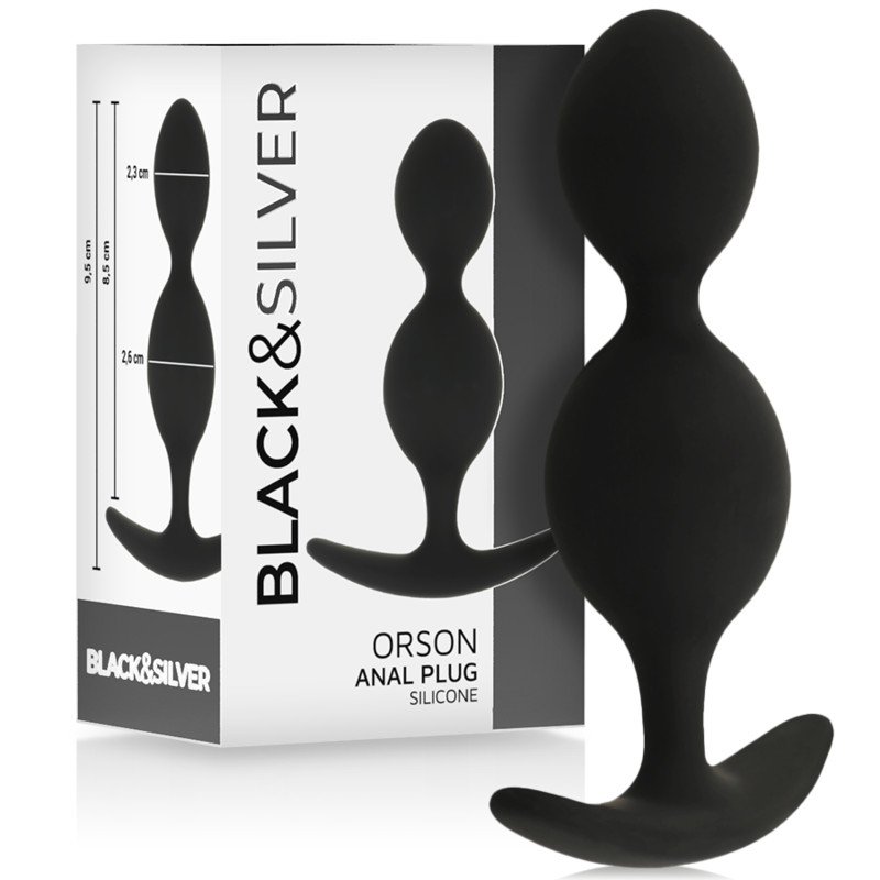 Ilhaerotica - BLACK&SILVER - ORSON PLUG SILICONE 2 ONDAS ANAIS 9 CM