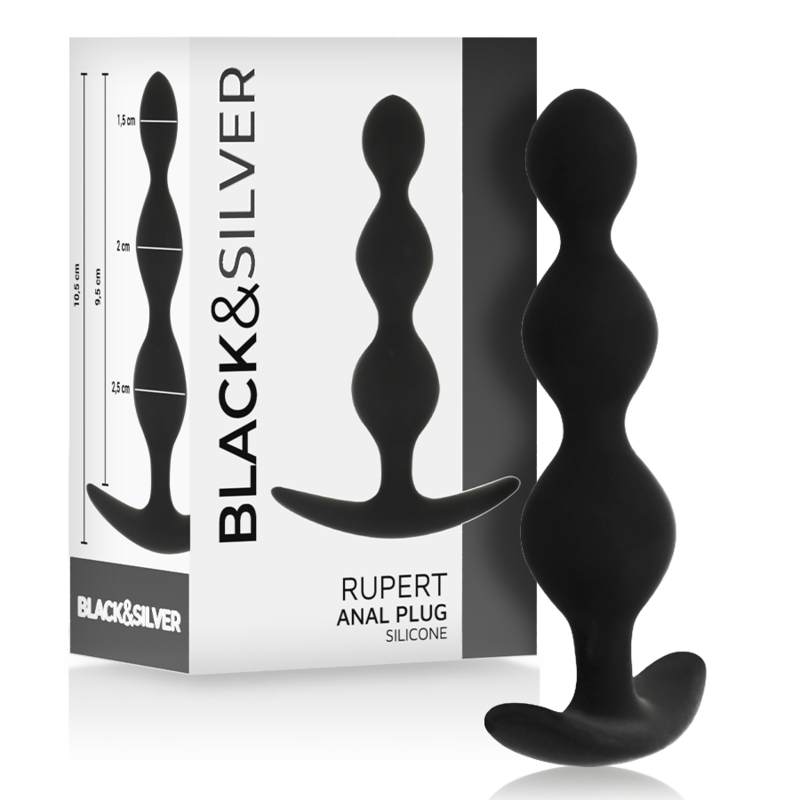 Ilhaerotica - BLACK&SILVER - CORRENTE DE BOLA ANAL RUPERT 10 CM