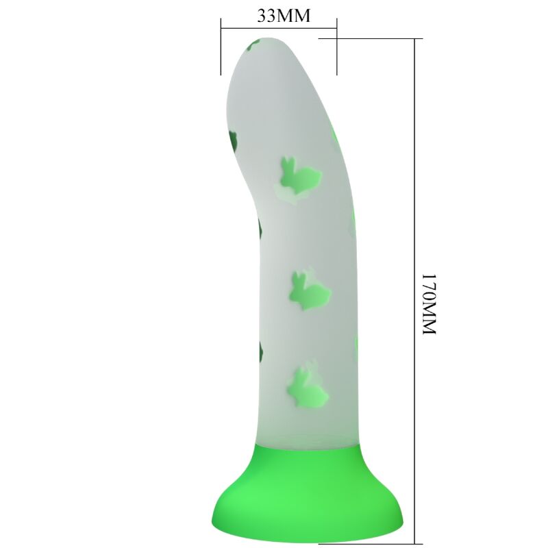 Ilhaerotica - PRETTY LOVE - DILDO MÁGICO NIGHTFALL SEM VIBRAÇÃO VERDE LUMINOSO