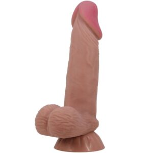 PRETTY LOVE – SÉRIE SLIDING SKIN DILDO REALÍSTICO COM VENTOSA DESLIZANTE PELE MARROM 19,4 CM