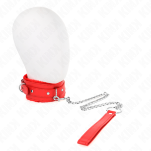 KINK – COLAR COM TRELA 65 CM COM RESTRIÇÕES VERMELHO 36-42 CM X 5,5 CM