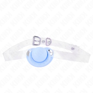 KINK – MORDAÇA EM FORMA DE CHUPETA AZUL CLARO 5,5 x 4 CM AJUSTÁVEL 43-60 CM