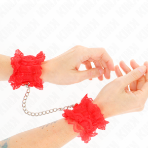 KINK – PUNHOS ELÁSTICOS DE RENDA VERMELHO