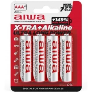 AIWA – X-TRA ALKALINE AAA BATERIA ALCALINA LR03 BLISTER*4