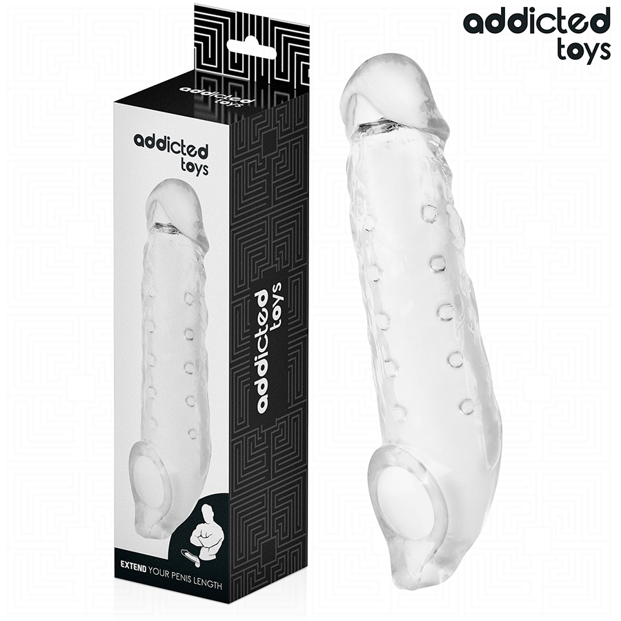 Ilhaerotica - ADDICTED TOYS - BAINHA DE PÊNIS TRANSPARENTE TAMANHO M 27 CM