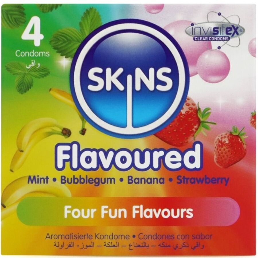 Ilhaerotica - SKINS - PRESERVATIVOS PREMIUM MULTI SABORES PACOTE 4