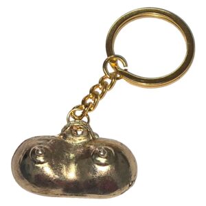 DIABLO PICANTE – CHAVEIRO DE METAL DOURADO COM SEIOS