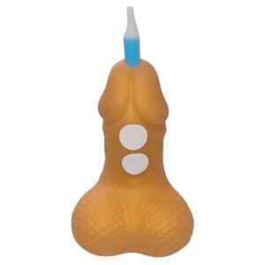 DIABLO PICANTE – VELA DOURADA COM NÚMERO DE ANIVERSÁRIO EM FORMATO DE PÊNIS