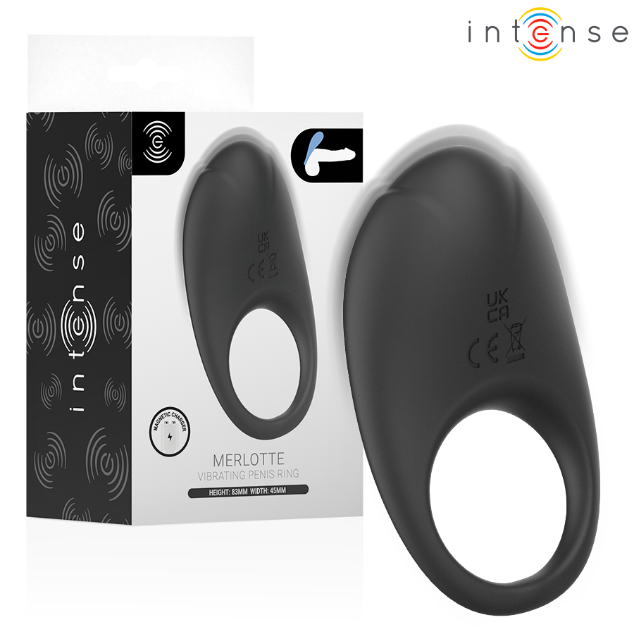 INTENSE - MERLOTTE ANILLO VIBRADOR CON ESTIMULACIÓN DE CLÍTORIS NEGRO - Image 2