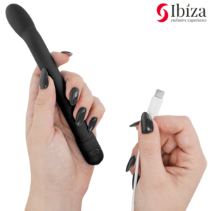 IBIZA – VIBRADOR DE PONTO G PRETO COM VIBRAÇÃO