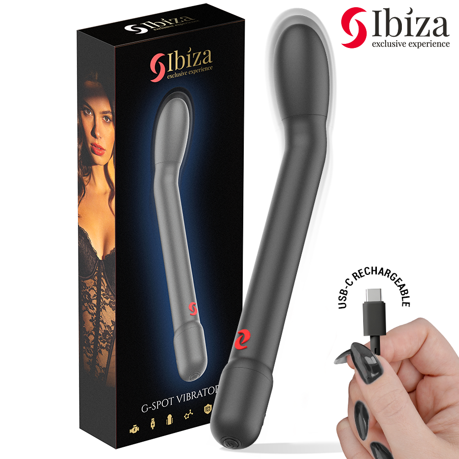 Ilhaerotica - IBIZA - VIBRADOR DE PONTO G PRETO COM VIBRAÇÃO