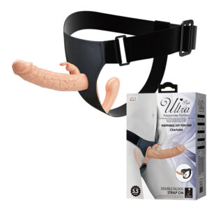 BAILE – CHARLOTTE HOLLOW DUPLA PENETRAÇÃO STRAP-ON CARNE