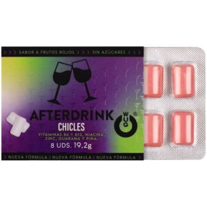 WUG After Drink – A goma de mascar funcional que ajuda você a recuperar as energias depois de uma noite de festa. Cartela com 8 unidades.