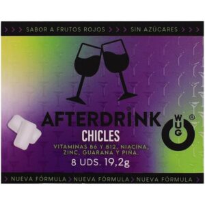 WUG After Drink – A goma de mascar funcional que ajuda você a recuperar as energias depois de uma noite de festa. Cartela com 8 unidades.