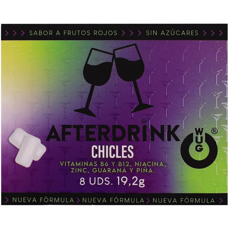 Ilhaerotica - WUG After Drink – A goma de mascar funcional que ajuda você a recuperar as energias depois de uma noite de festa. Cartela com 8 unidades.