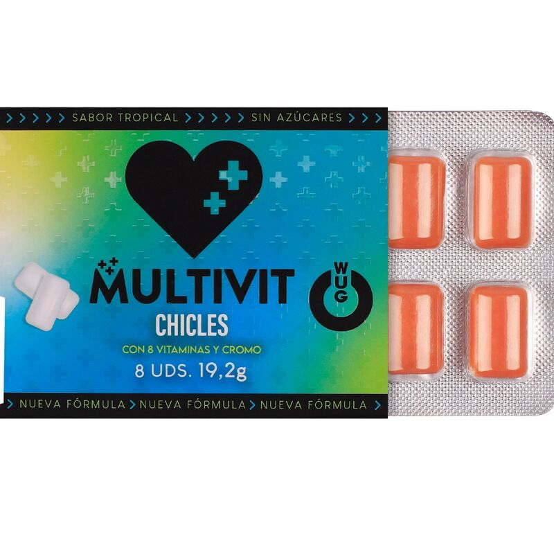 WUG Multivit - A goma de mascar funcional que fortalece suas defesas todos os dias. Cartela com 8 unidades. - Image 2