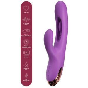 SHE.E.O – VIBRADOR RABBIT PARA PONTO G COM MOVIMENTO DIGITAL ROXO