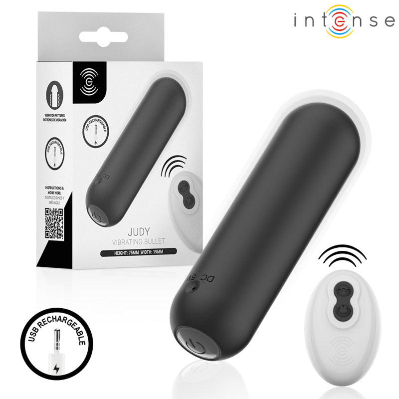 Ilhaerotica - INTENSE - JUDY VIBRADOR BULLET RECARREGÁVEL COM CONTROLE REMOTO PRETO