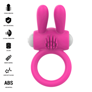 INTENSE – ANEL PENIANO VIBRATÓRIO HOPPS COM ESTIMULAÇÃO CLITÓRICA ROSA