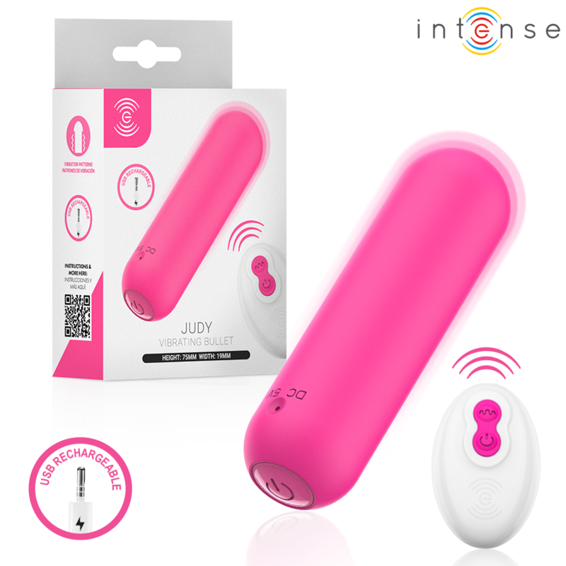 Ilhaerotica - INTENSE - JUDY VIBRADOR BULLET RECARREGÁVEL COM CONTROLE REMOTO ROSA