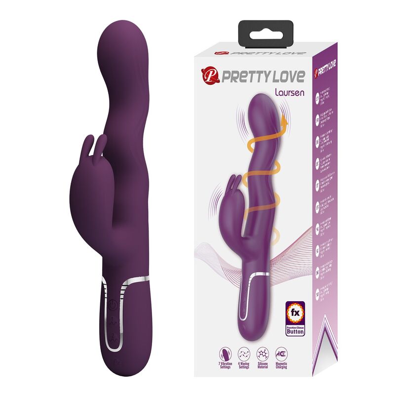 Ilhaerotica - PRETTY LOVE - VIBRADOR LOURSEN RABBIT COM MOVIMENTO DE IMPULSO E 7 VIBRAÇÕES