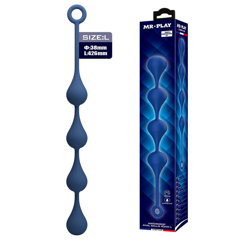 Ilhaerotica - MR PLAY - BOLINHAS ANAL DE SILICONE AZUIS TAMANHO G 42