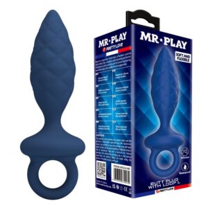 MR PLAY – PLUG ANAL TEXTURIZADO COM ANEL AZUL L