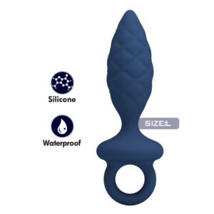 MR PLAY – PLUG ANAL TEXTURIZADO COM ANEL AZUL L
