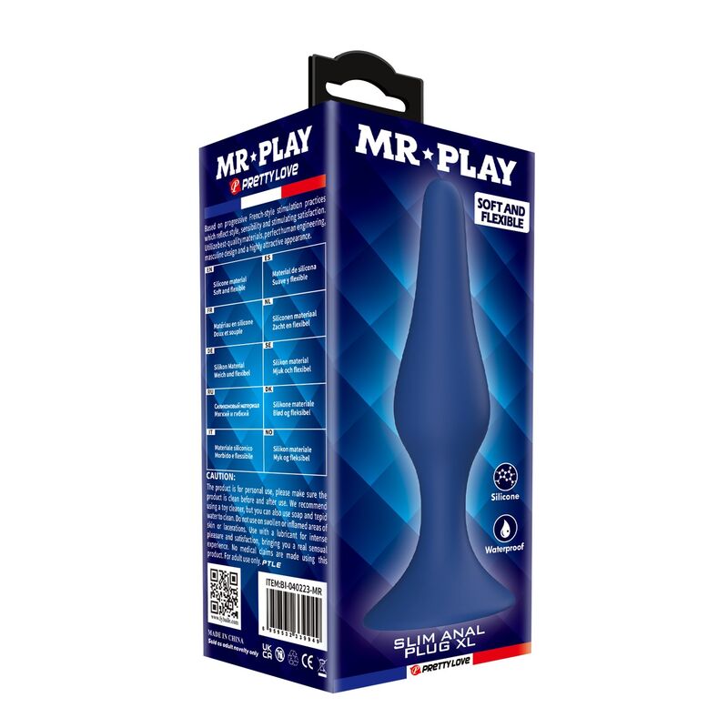 MR PLAY - PLUG ANAL DE SILICONE CÔNICO AZUL XL - Image 3