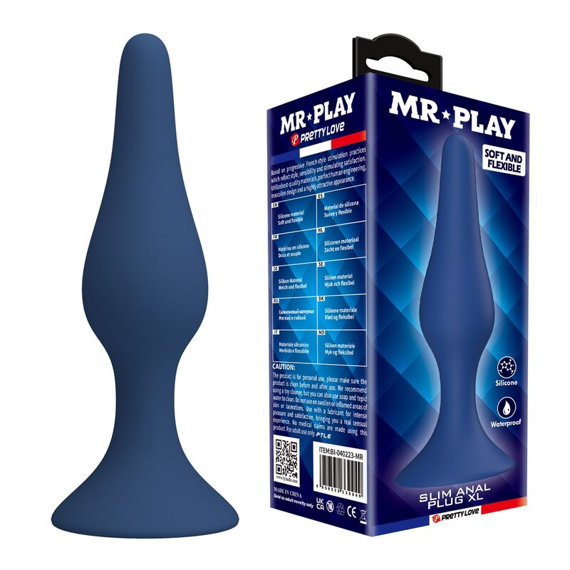 Ilhaerotica - MR PLAY - PLUG ANAL DE SILICONE CÔNICO AZUL XL