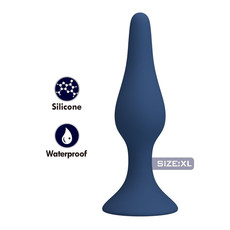 MR PLAY - PLUG ANAL DE SILICONE CÔNICO AZUL XL - Image 2