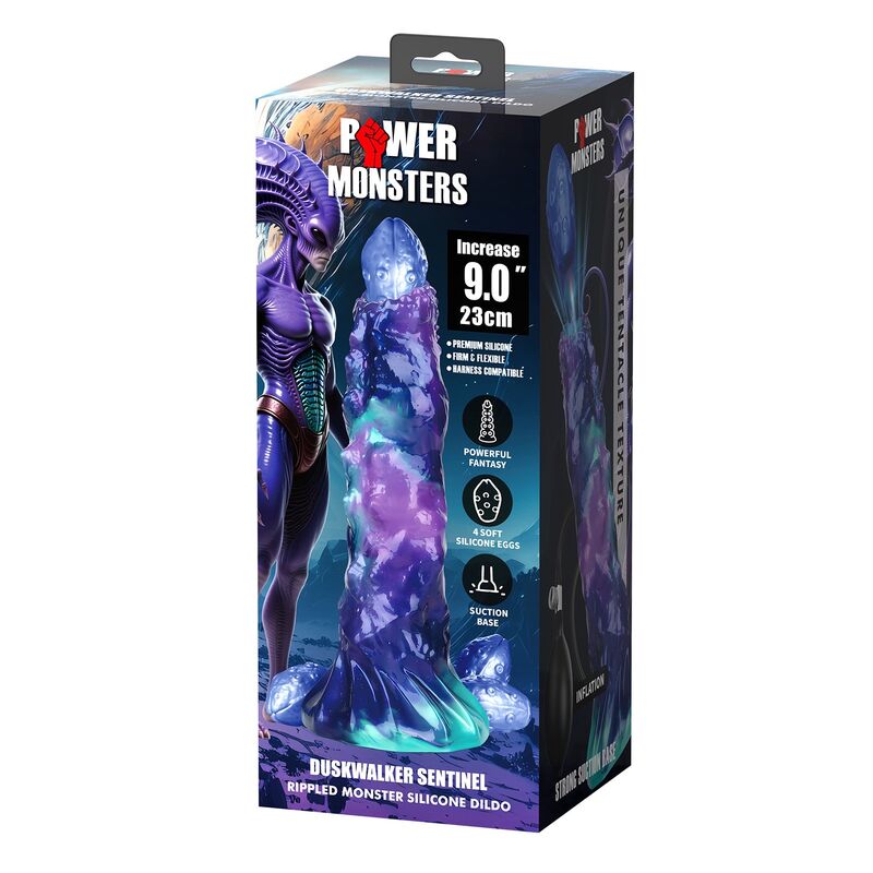 POWER MONSTERS - DUSKWALKER SENTINEL TRICOLOR DILDO DE SILICONE INFLÁVEL FANTASIA 23 CM Ø 5 CM - Image 2